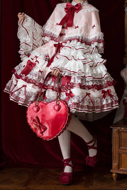 [Vorbestellfrist 13. Juli] Blau x Weiß/Rot x Rosa süße Lolita-Kaninchenserie Hasenohren-Spitzen-Schleifen-Umhang