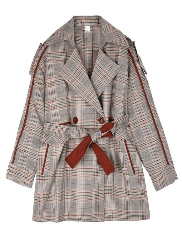 Traditional check back button coat