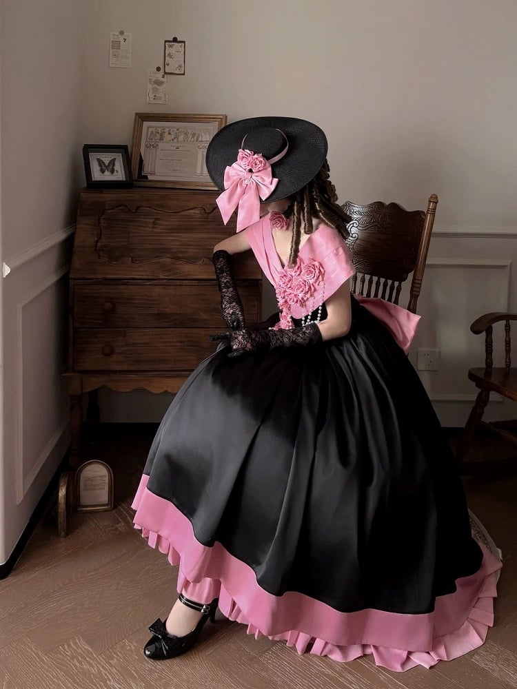 [Précommande jusqu'au 28 avril] Chapeau + accessoires de la série Princesse Rose Gothique Élégante