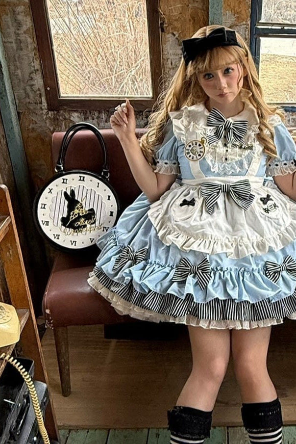 [Date limite de précommande : 16 juillet] Sac à main horloge lapin fantasy Alice (avec bandoulière)