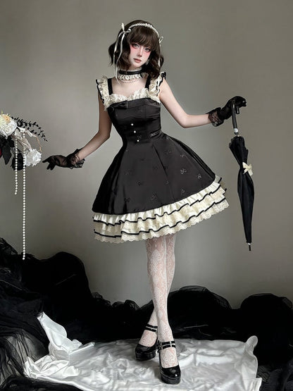 【1月29日予約締切】エレガントルージュロリータフリルリボンサスドレス＋チョーカー