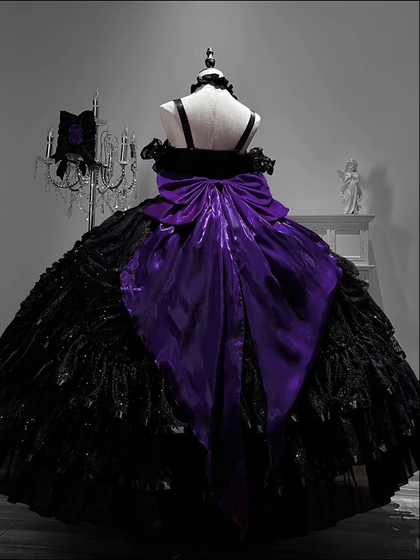 [Pre-order] Gothic Rose Wedding Lolita Gorgeous Tiered Corset JKS Dress