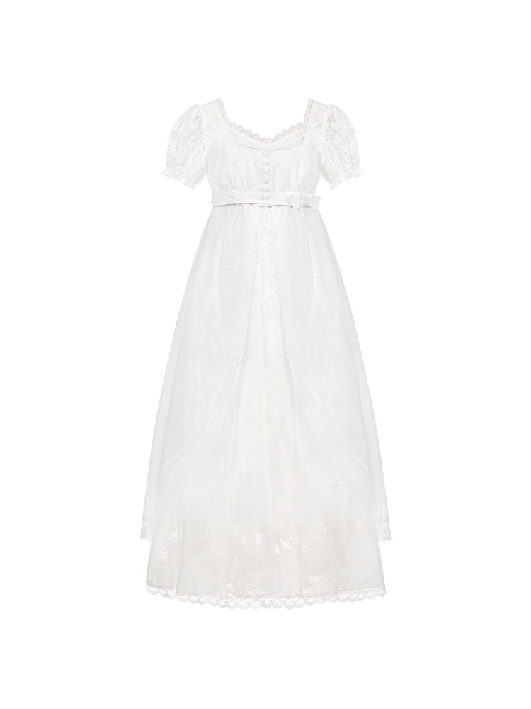 ホワイティトップス＋ストラップロリータドレス＋ヘアアクセサリー