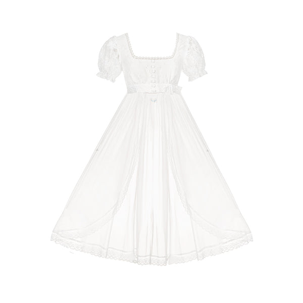 ホワイティトップス＋ストラップロリータドレス＋ヘアアクセサリー