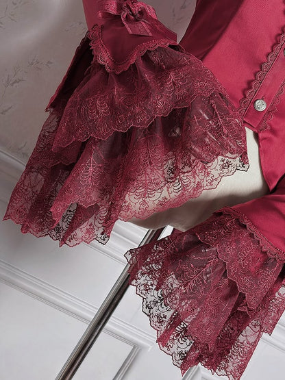 【12月8日予約締切】Black Mist Banquet ゴシックレースジュリエットスリーブシャツ