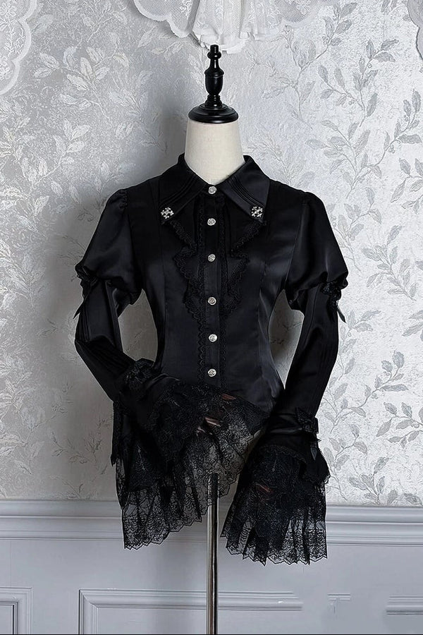 [Deadline for reservations: December 8] Black Mist Banquet Gothic Lace Juliette Sleeve Shirt