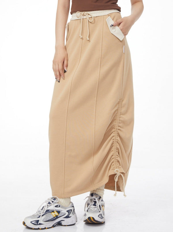 Sporty Casual Sweatshirt Long Skirt