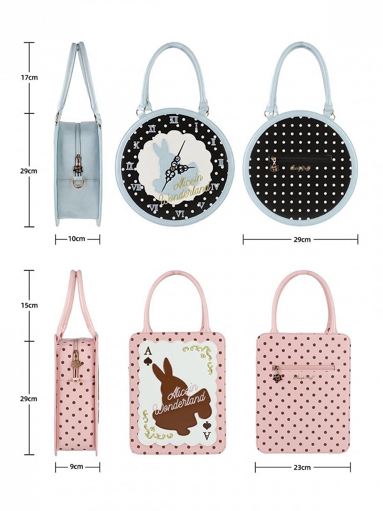 [Date limite de précommande : 16 juillet] Sac à main horloge lapin fantasy Alice (avec bandoulière)
