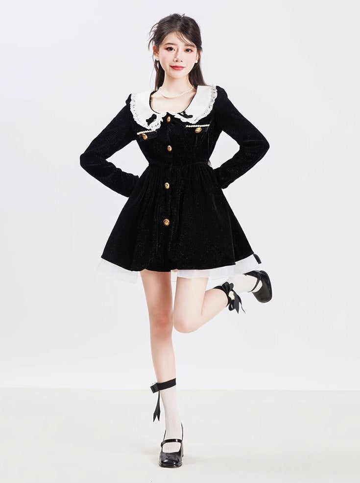 Sweet Chic Doll Velour Frill Dress