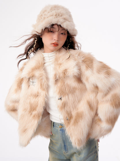 Fur Dot Design American Retro Doll Coat