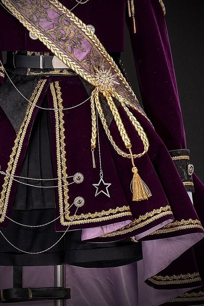 [Pre-order Deadline: December 7] Purple & Gold Royal Prince-Style Military Lolita Coordinated Outfit 1/2 + Full Set, Ouji Fashion