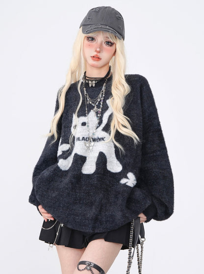 Dark Little Fur Cat Top