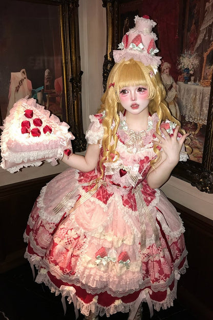 【6月26日予約締切】ストロベリースイートロリータシリーズアクセサリー（ケーキハット・ボンネット・チョーカー・ケーキバッグ）