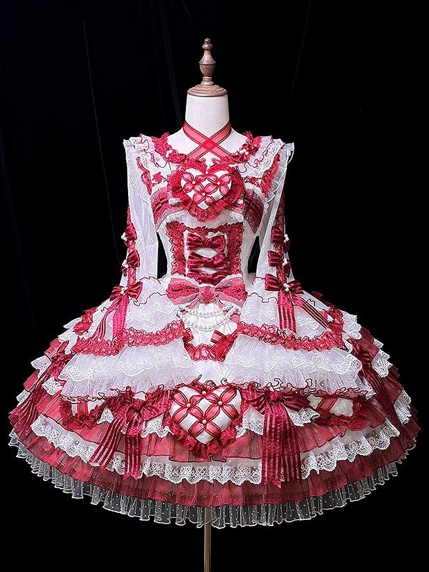 【12月26日予約締切】ピュアスイートローズファンタジークロスリボンレースベルスリーブシャツ