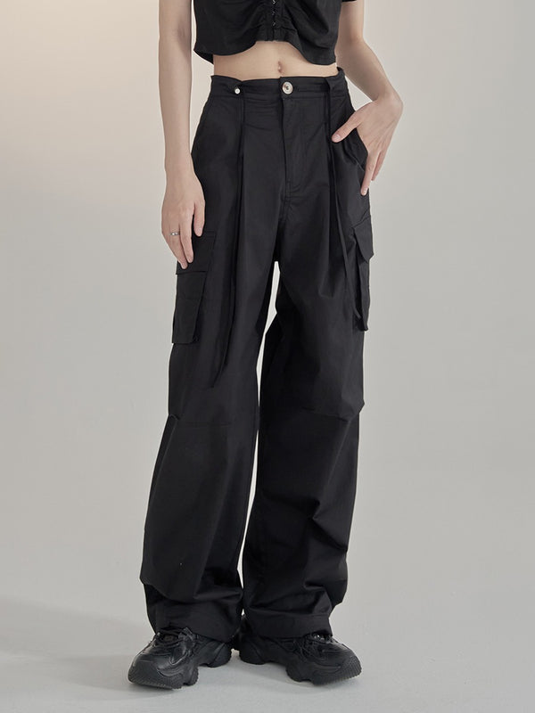 ストリートカジュアルルーズストレートパンツ