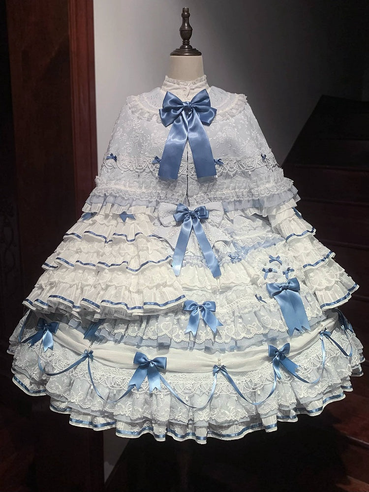 [Vorbestellfrist 13. Juli] Blau x Weiß/Rot x Rosa süße Lolita-Kaninchenserie Hasenohren-Spitzen-Schleifen-Umhang