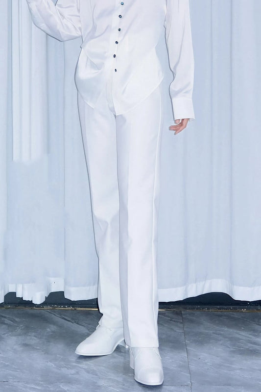 [Pre-order Deadline: July 8] White/Black Prince Straight-Leg Pants (Regular/Long)