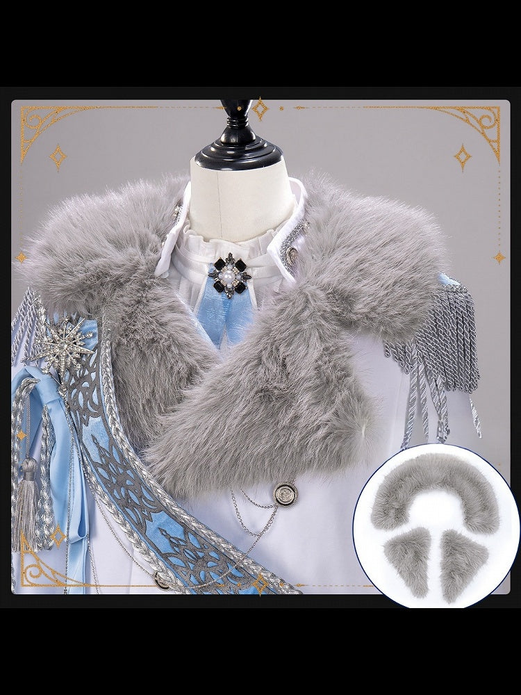 【12月7日予約締切】Light Blue & White Royal Prince-Style Military Lolita Set 1/2 + Full Set Ouji Fashion