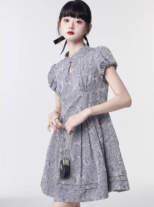 China Butterfly & Flower Jacard Dress