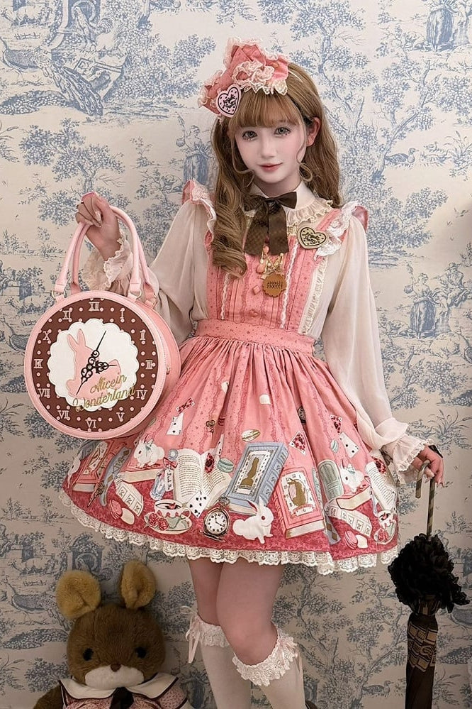 [Date limite de précommande : 16 juillet] Sac à main horloge lapin fantasy Alice (avec bandoulière)