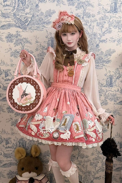 [Date limite de précommande : 16 juillet] Sac à main horloge lapin fantasy Alice (avec bandoulière)