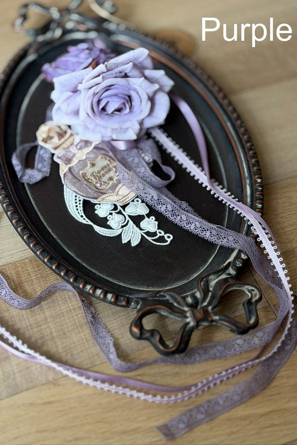 [Pre-order Deadline: July 31] Romantic Sweet Lolita Series Accessories (Flower-Embroidered Waist Ribbon, Corsage with Parfum Emblem, Hair Clip) [Exclusive Sale for Dress Purchasers]