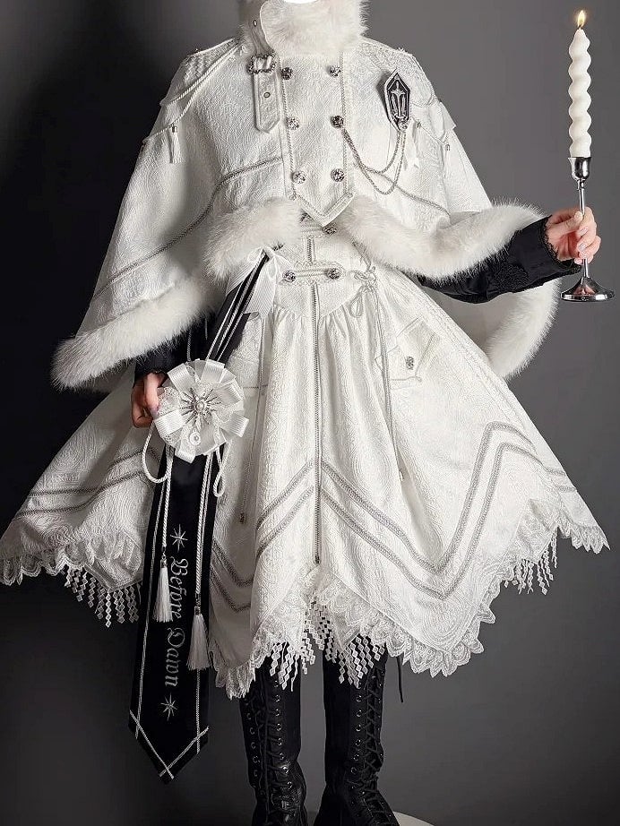 【2月23日予約締切】ドーンブレイカーゴシックミリタリーエポレットファーケープコート