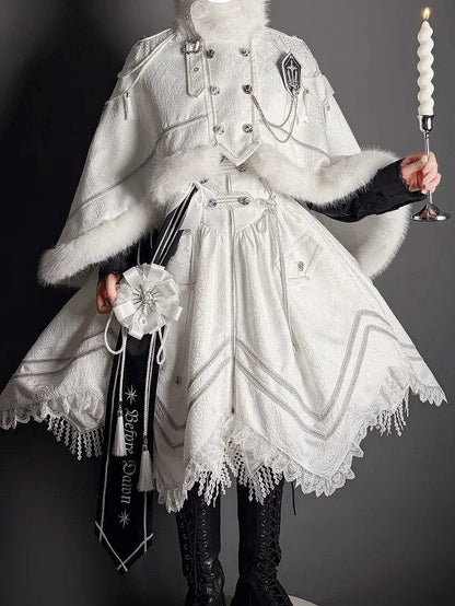 【2月23日予約締切】ドーンブレイカーゴシックミリタリーエポレットファーケープコート