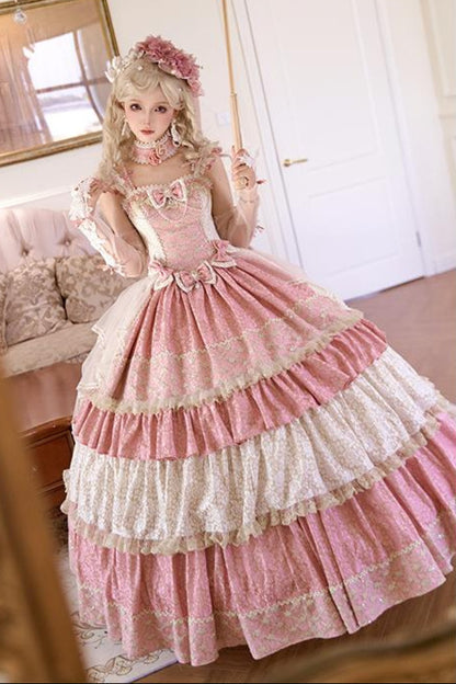 Anniversary Flower Fantasy Gorgeous Lolita Dress Full Set