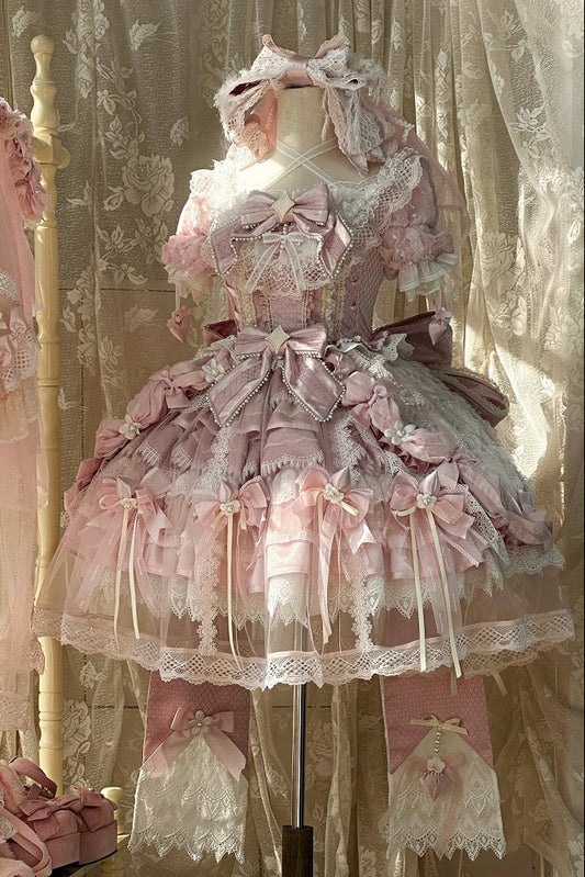 【2月26日予約締切】ラビングスノーピンクロリータロマンティックドレス＋フルセットA/B