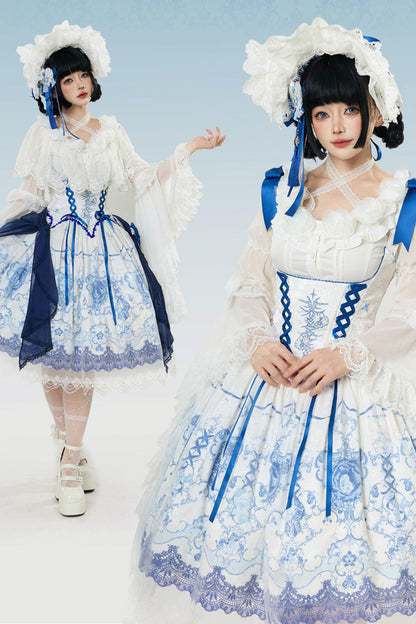 Blue and White Porcelain Lolita Dress