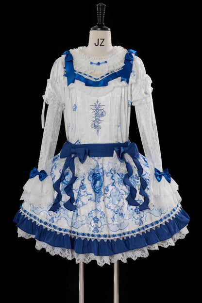 Blue and White Porcelain Lolita Dress