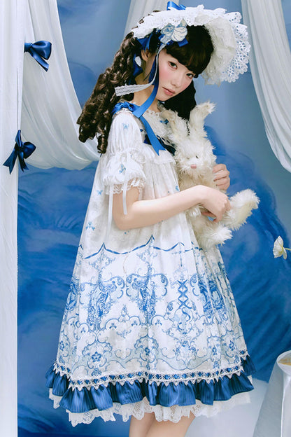 Blue and White Porcelain Lolita Dress