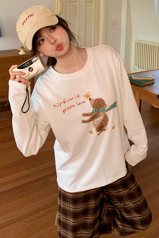 スイートベアプリントトップス