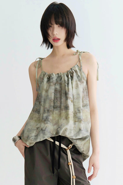 Tie-dye Butterfly Print Camisole