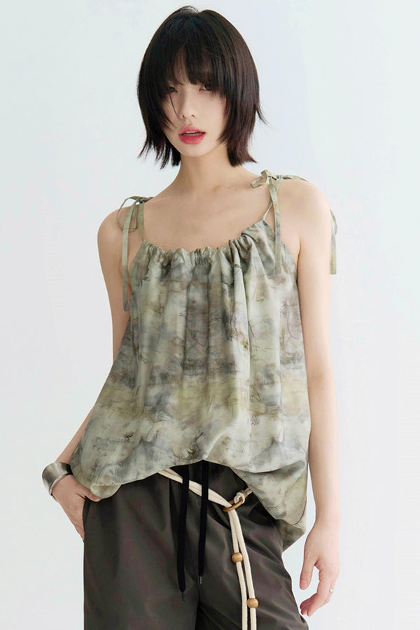 Tie-dye Butterfly Print Camisole