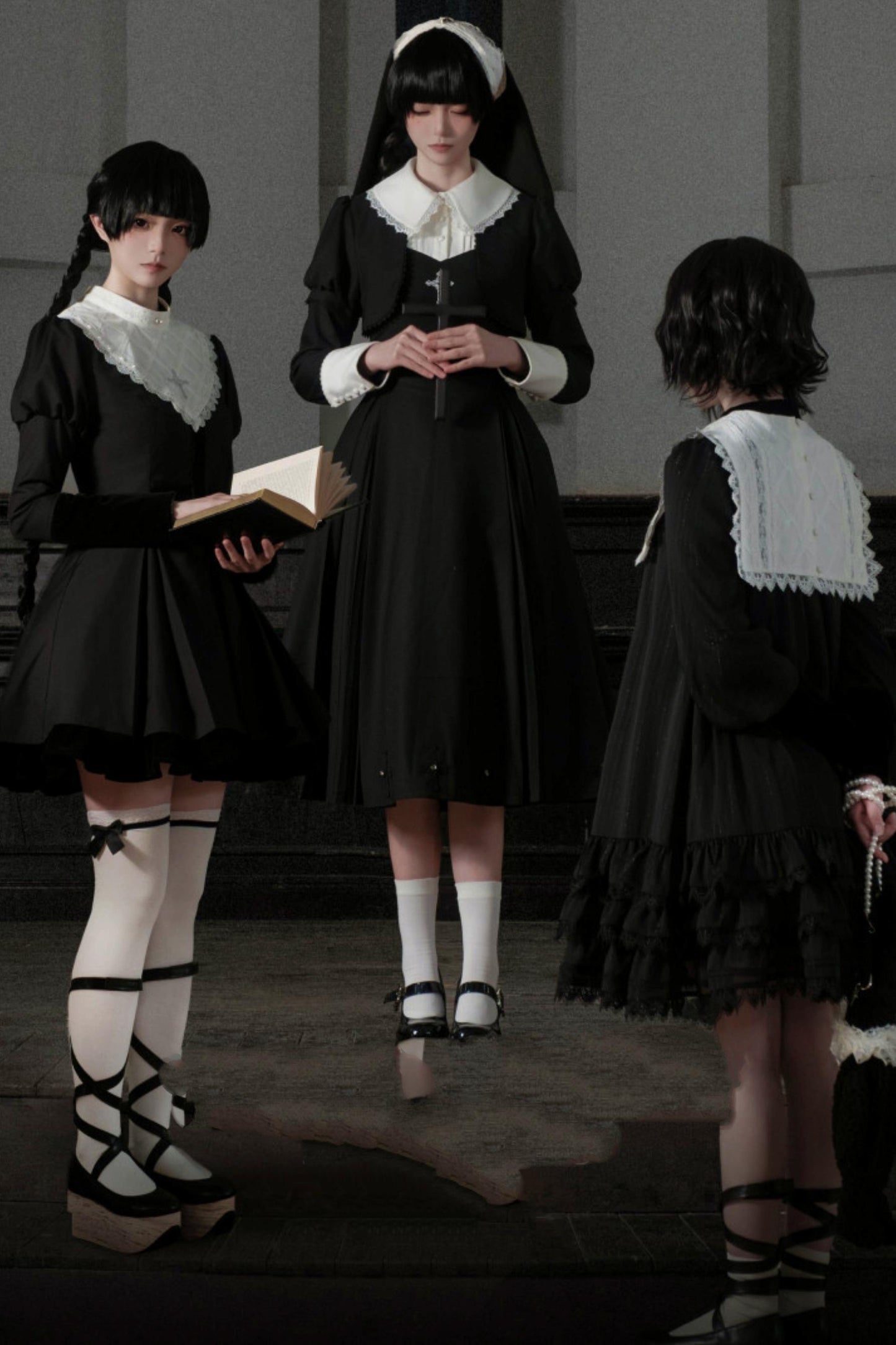 [Vorbestellung] Gothic White Night Kleid + Accessoires