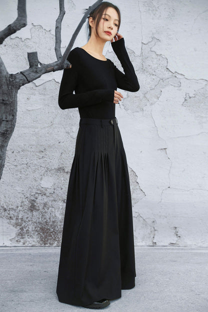 ダークモードワイドレッグパンツ