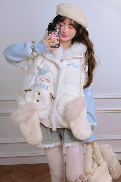 Forest Girl Cartoon Down Vest