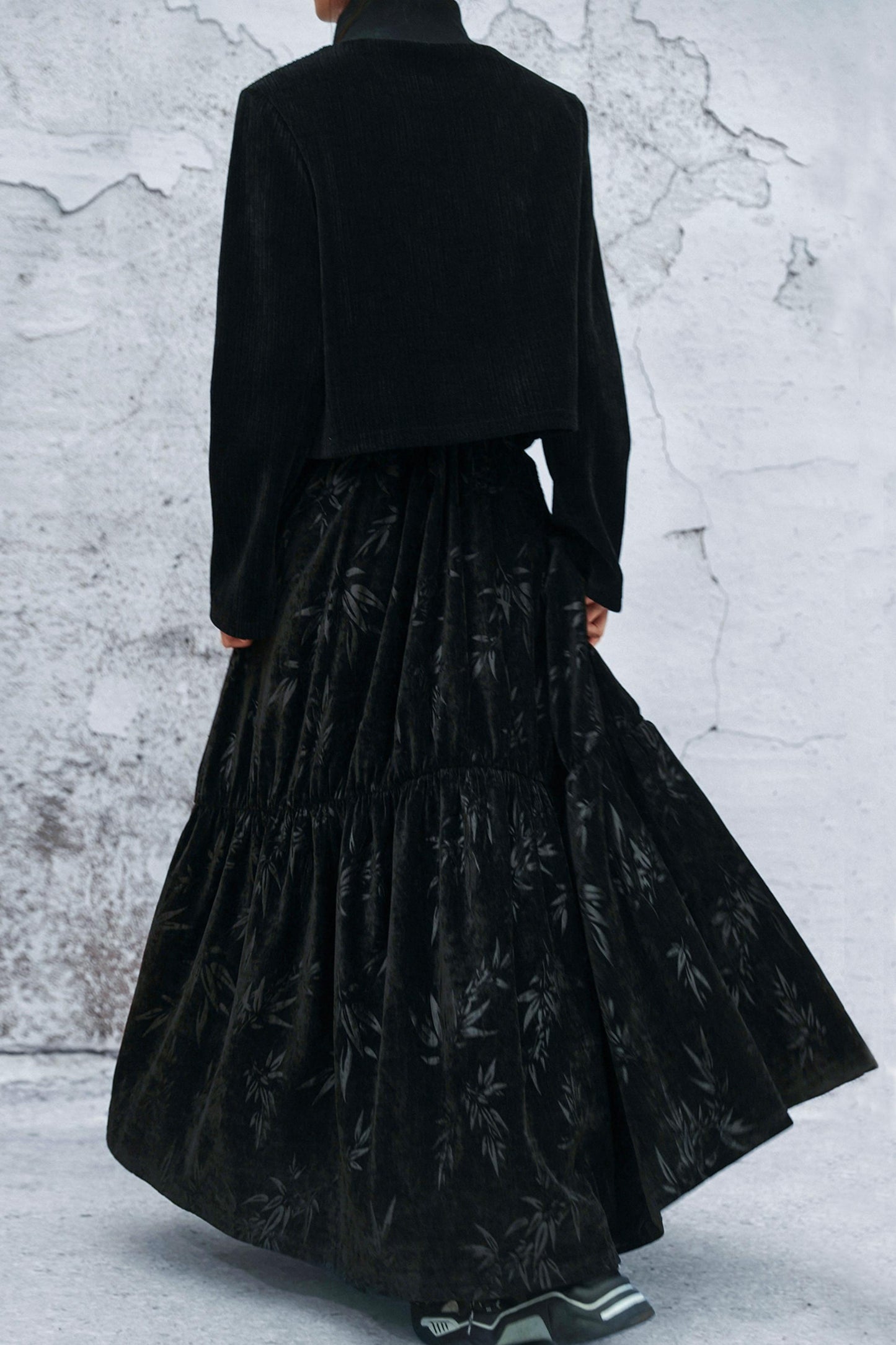 ダークバンブーリーフスカート