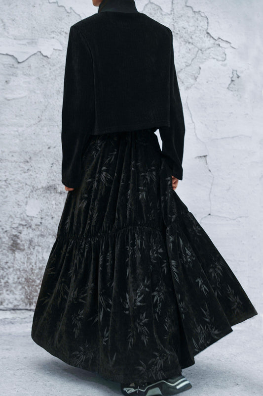 ダークバンブーリーフスカート