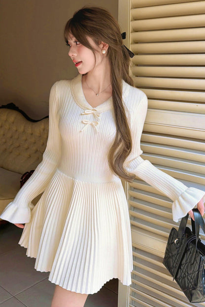 プリーツスイートニットドレス