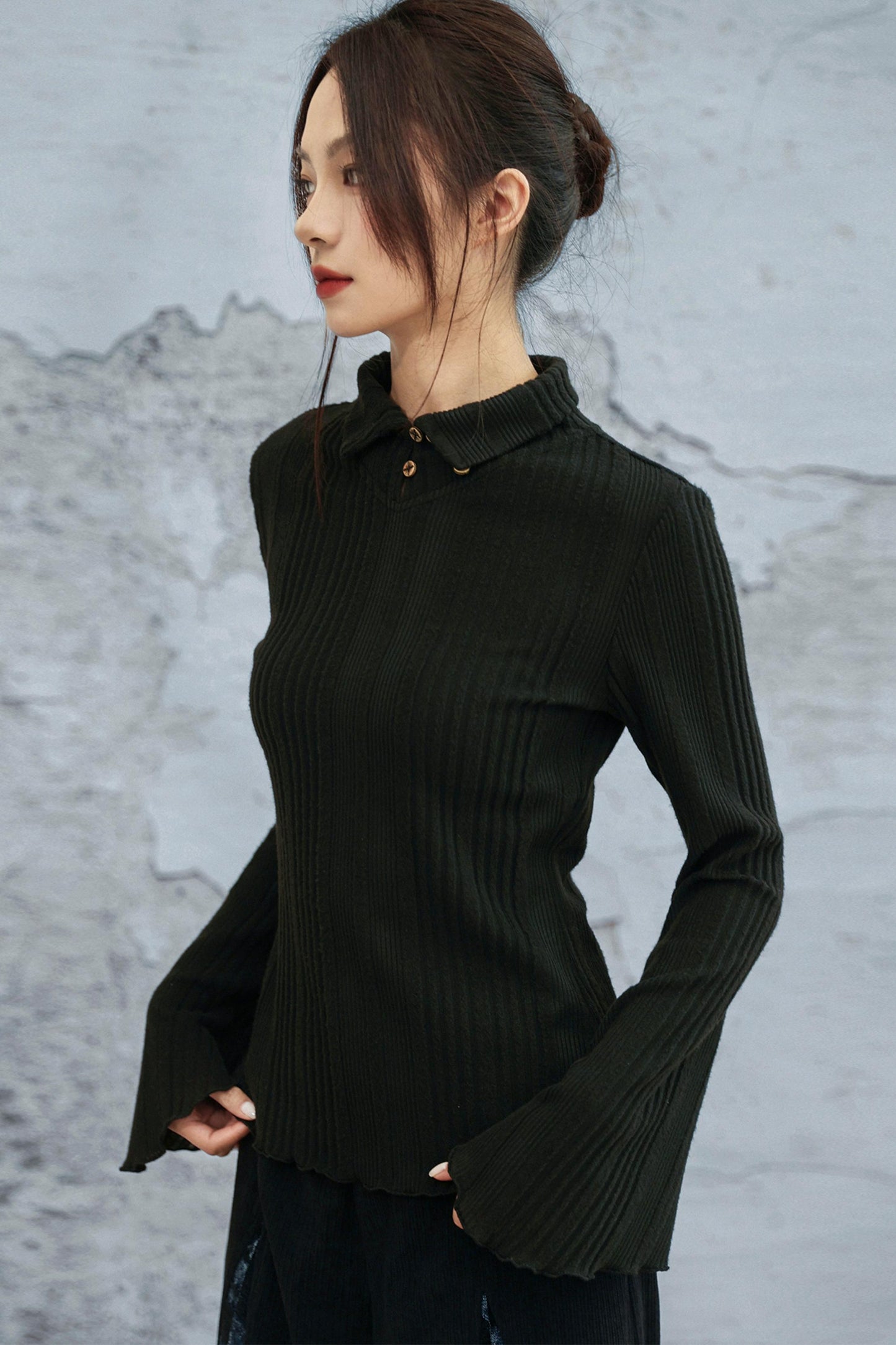 トゥーウェイカラーニットトップ