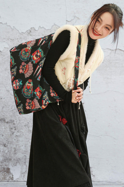 Chenille face mask tote