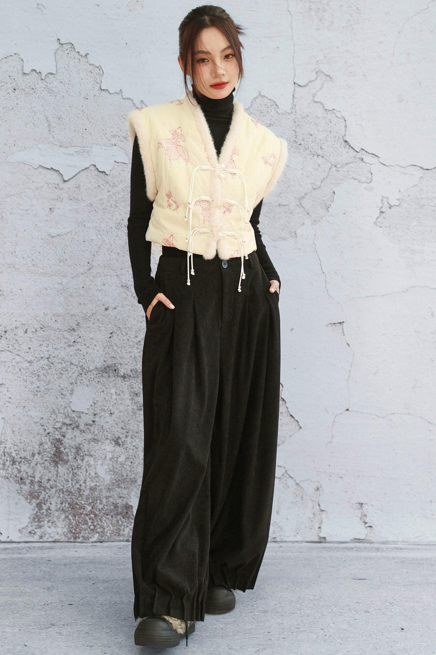 Coy Embroidered Winter Vest