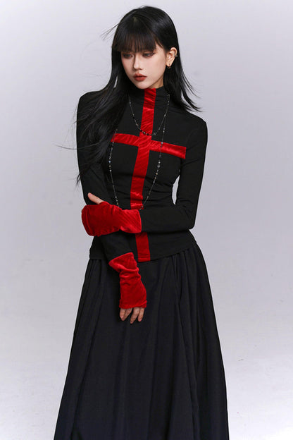 Ghost Girl Cross Turtleneck Top