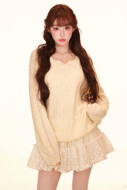 루즈핏 스위트 걸리 탑 + 스커트