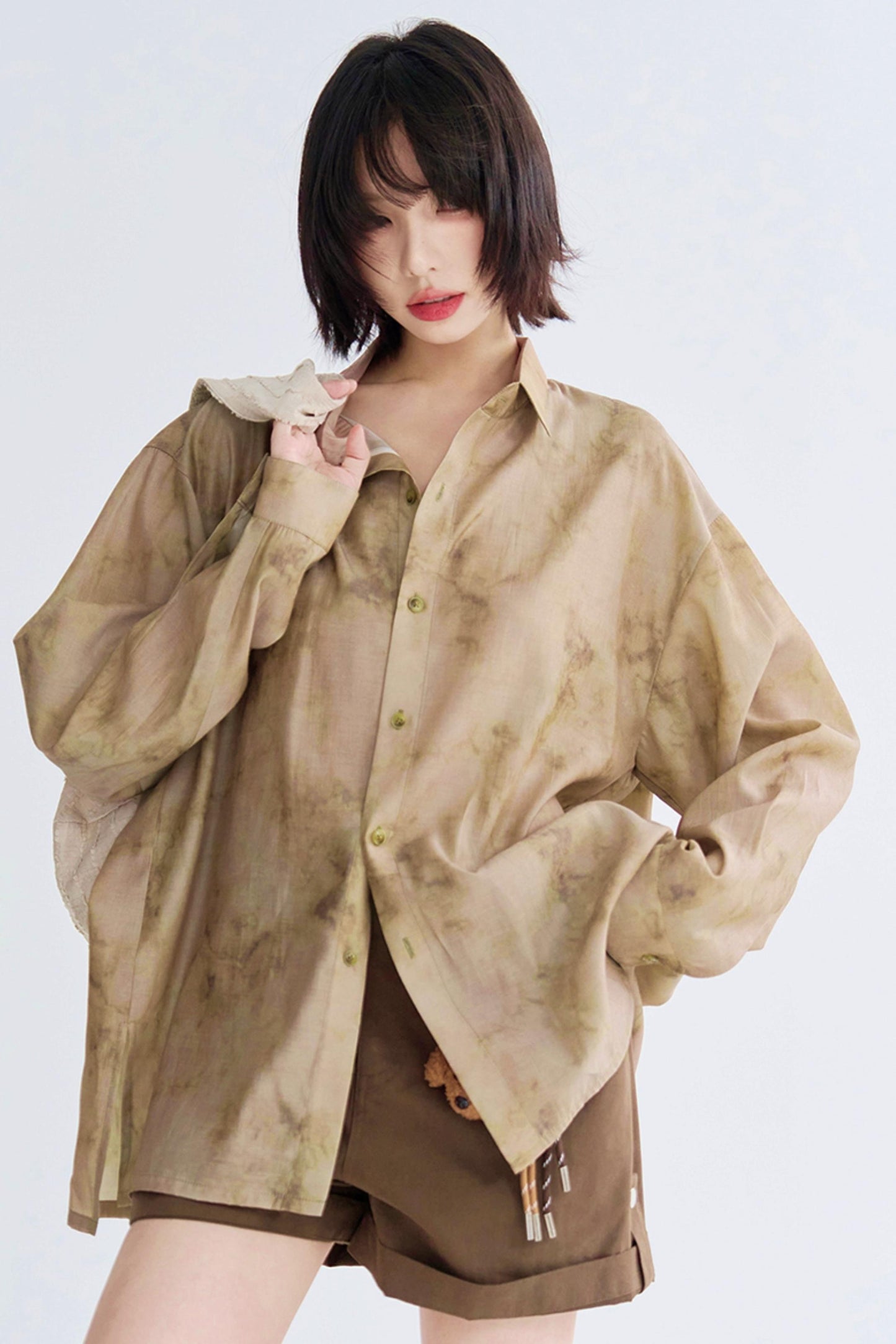 Tie-dye print mode shirt