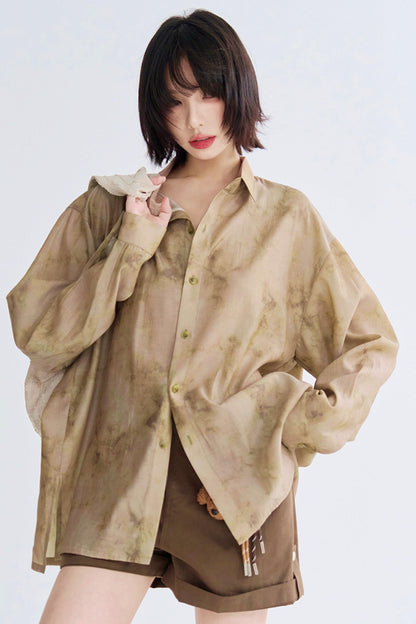 Tie-dye print mode shirt