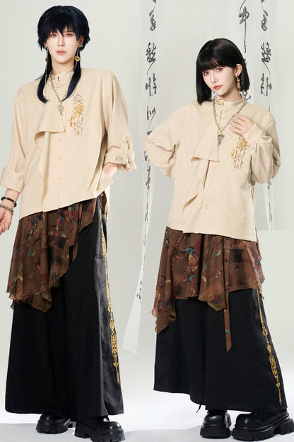 Lagenlook-Set mit weiter Hose im China-Stil